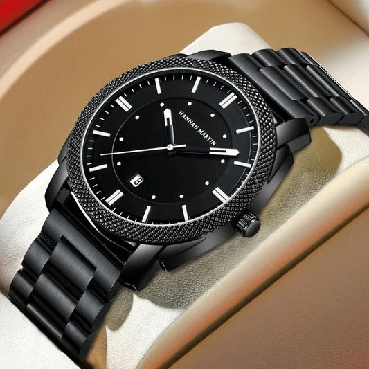 Hannah Martin 1451 Men's Watch - All Black Stainless Steel Waterproof