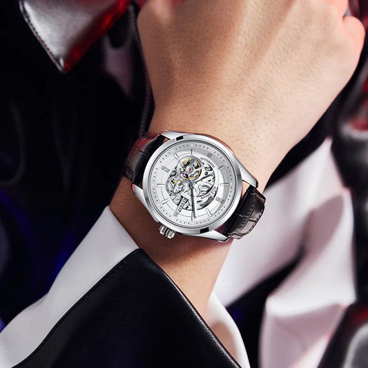 Kuerst Automatic Mechanical Watch - Luminous Skeleton Dial