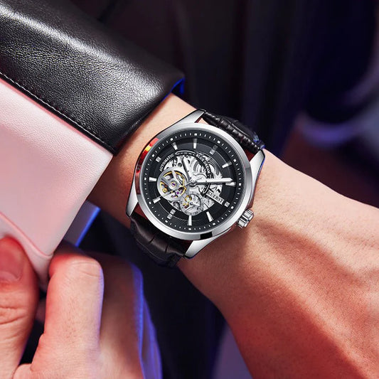Kuerst Automatic Mechanical Watch - Luminous Skeleton Dial