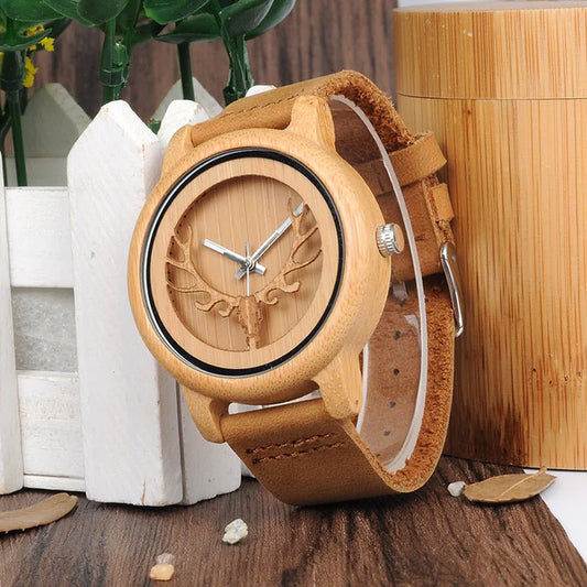 Bobo Bird A09 Wooden Watch - Eco-Friendly Bamboo & Leather