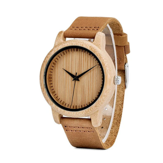 Bobo Bird A09 Wooden Watch - Eco-Friendly Bamboo & Leather