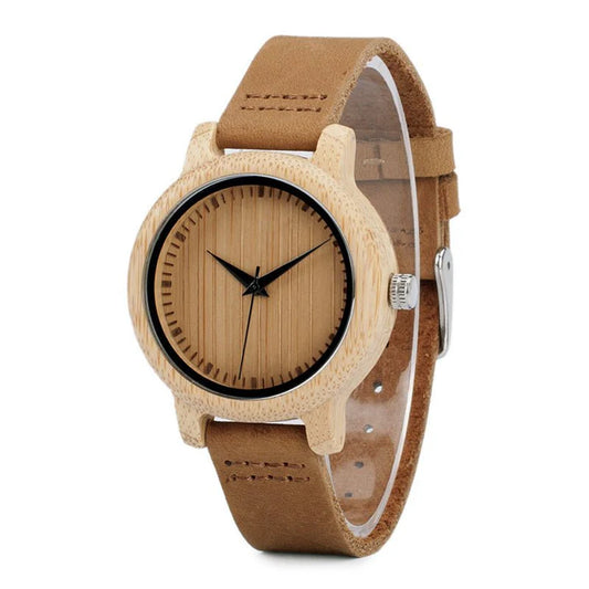 Bobo Bird A09 Wooden Watch - Eco-Friendly Bamboo & Leather