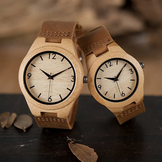 Bobo Bird A09 Wooden Watch - Eco-Friendly Bamboo & Leather