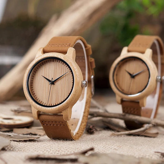 Bobo Bird A09 Wooden Watch - Eco-Friendly Bamboo & Leather