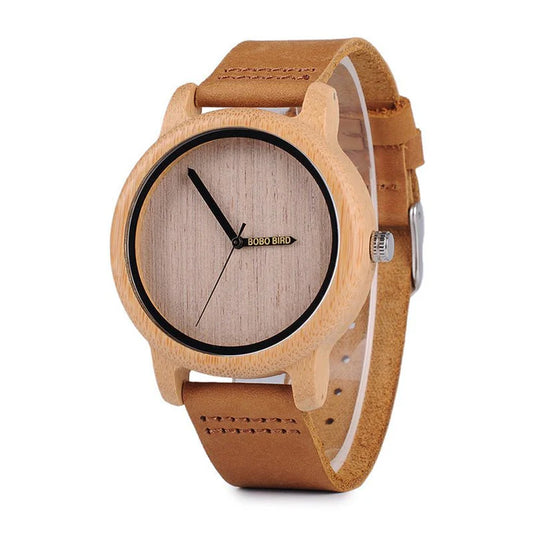Bobo Bird A09 Wooden Watch - Eco-Friendly Bamboo & Leather